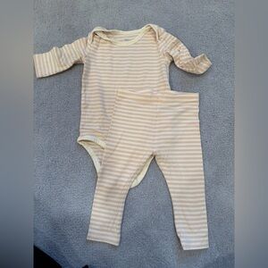 Hart and land Striped Cream and Pink baby Set